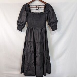 Hill House Black Long Sleeve Nap Dress